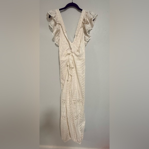 Free People Mikayla Jumpsuit In ivory Size Small One Piece Embroidered - Picture 6 of 7